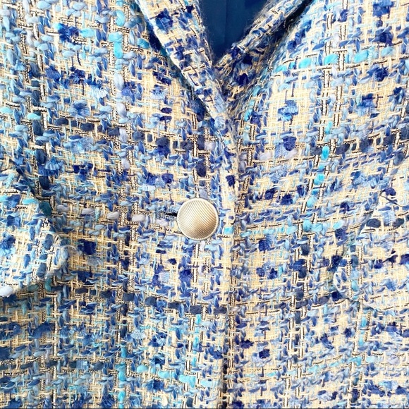 L'AGENCE Blue Tweed Blazer - Picture 9 of 13